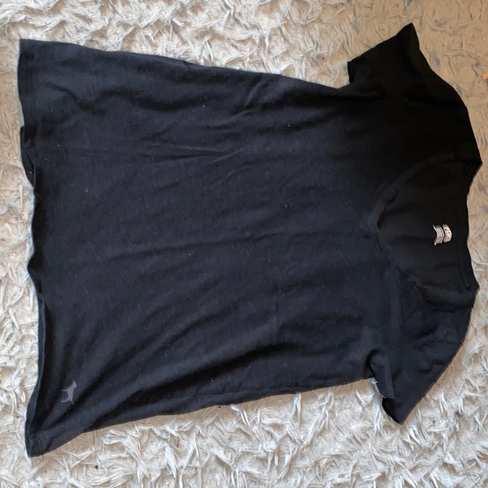 Pink Victoria’s Secret, Black Tee, XS.